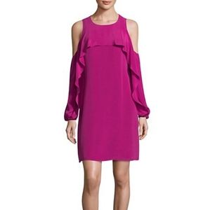 Kobi Halperin Women's Cold-shoulder Silk Shift Dress In Dragon Fruit
